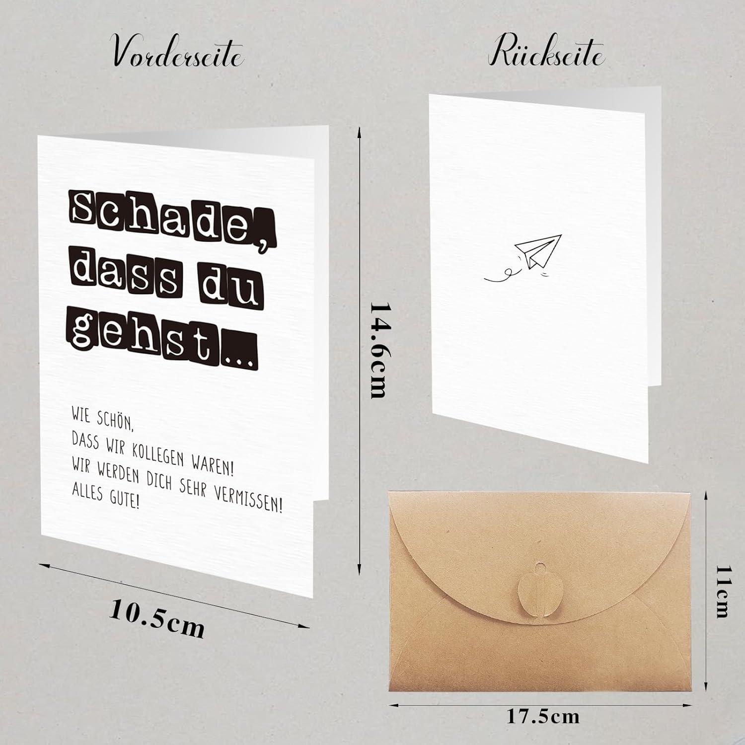 BOYATONG Abschiedskarte Kollegen Hochwertiges Design A6