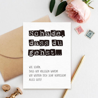 BOYATONG Abschiedskarte Kollegen Jobwechsel Rente A6 Umschlag