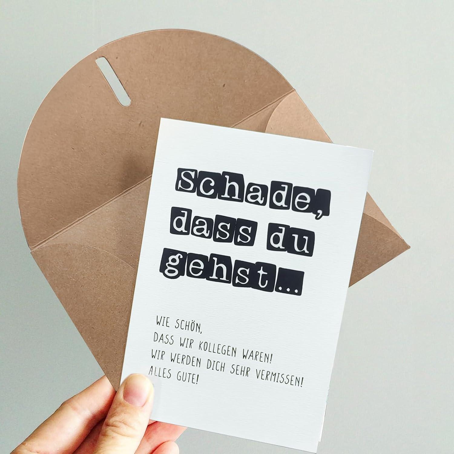 BOYATONG Abschiedskarte Kollegen Kollegin Jobwechsel Rente A6 Umschlag