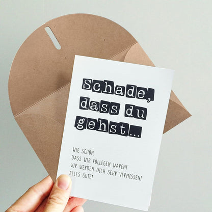 BOYATONG Abschiedskarte Kollegen Kollegin Jobwechsel Rente A6 Umschlag