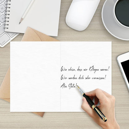 Abschiedskarte für Kollegen A6 mit Umschlag - Hochwertig