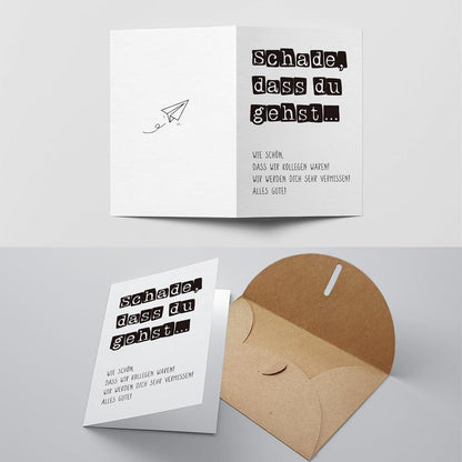 BOYATONG Abschiedskarte Kollegen Kollegin Jobwechsel Rente A6 Umschlag