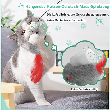 Interaktives Katzenspielzeug 2 Stück mit Quietschgeräusch