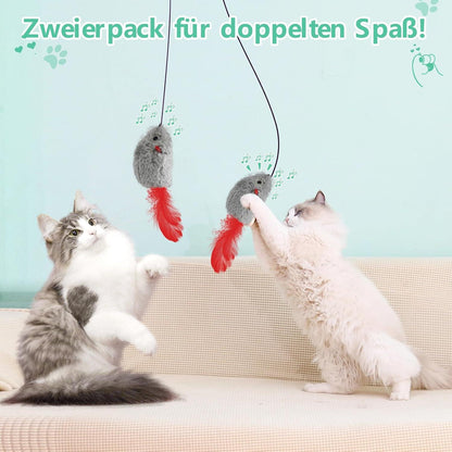Selbstspielendes Katzenspielzeug 2er Pack Türrahmen Maus mit