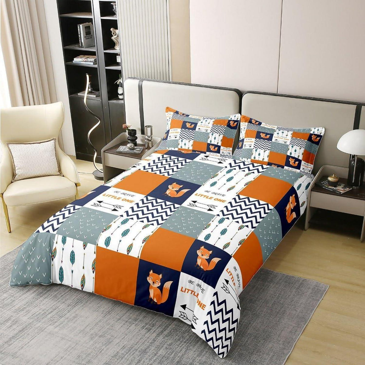 Fuchs Bettwäsche Set 155x220cm Baumwolle Kinderzimmer Boho