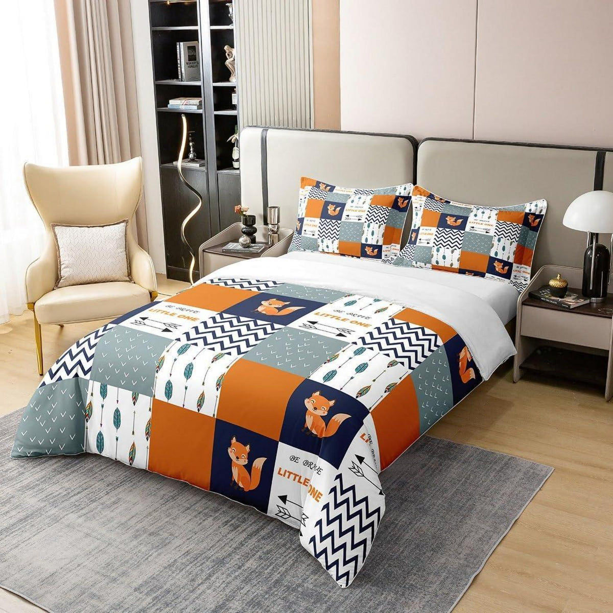 Fuchs Bettwäsche Set 155x220cm Baumwolle Kinderzimmer Boho