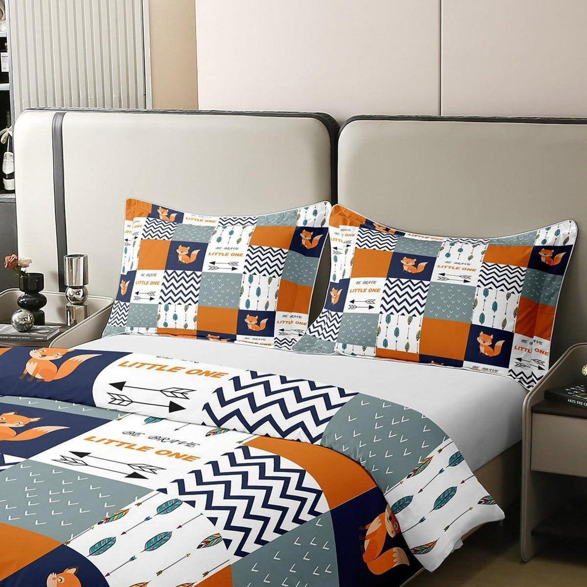 Fuchs Bettwäsche Set 155x220cm Baumwolle Kinderzimmer Boho