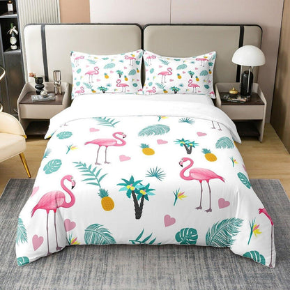 Tropisches Flamingo Bettwäsche-Set 200x200cm Baumwolle