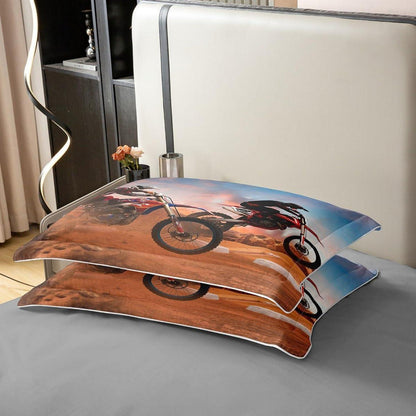 Dirt Bike Bettwäsche Set 220x240cm – Baumwolle, Motocross Design