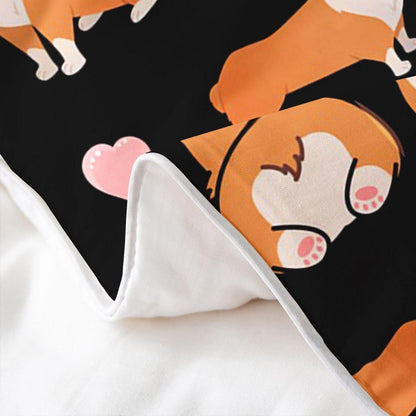 Corgi Bettwäsche Set 200x200cm Baumwolle Kawaii Tier Bettwäsche