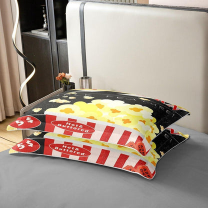Kino Bettwäsche Set 200x200cm – Baumwolle Popcorn Design für Kinder