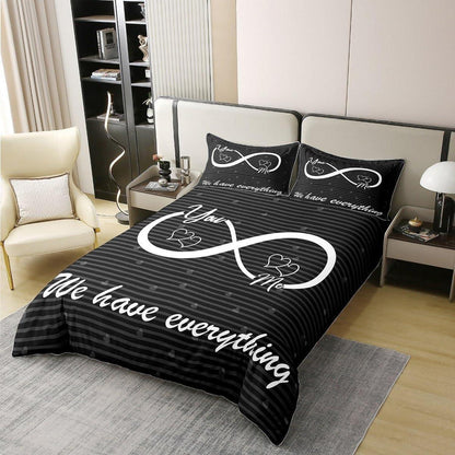 Baumwoll Bettwäsche Set 220x240cm mit Kissenbezügen – Lustige Zitate
