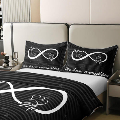 Baumwoll Bettwäsche Set 220x240cm mit Kissenbezügen – Lustige Zitate