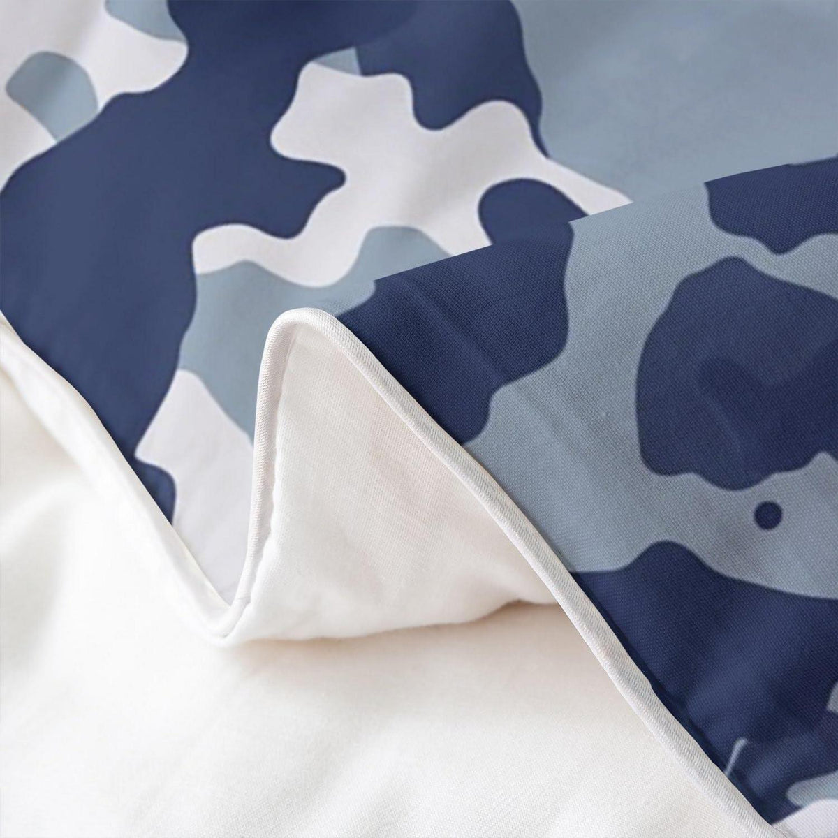 Camouflage Bettwäsche Set 155x220cm – 80x80cm – Blau – Baumwolle