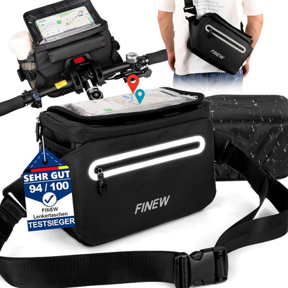 3-in-1 Lenkertasche Fahrrad E-Bike 6L Wasserdicht Touchscreen