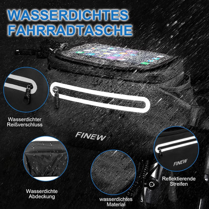 FINEW 3-in-1 Lenkertasche Fahrrad E-Bike 6L Wasserdicht Touchscreen