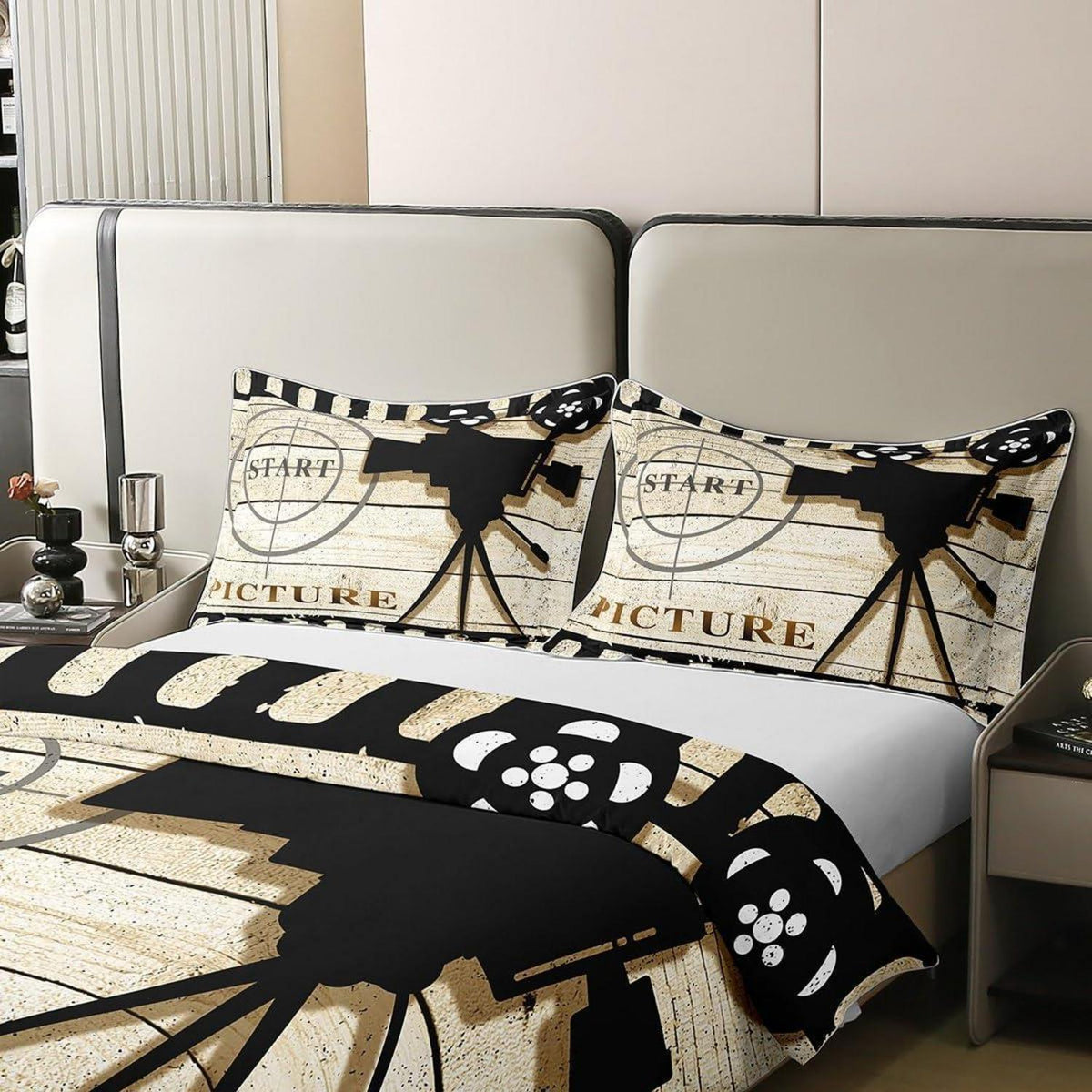Baumwoll Bettwäsche Set 220x240cm – Kino Design für Kinderzimmer