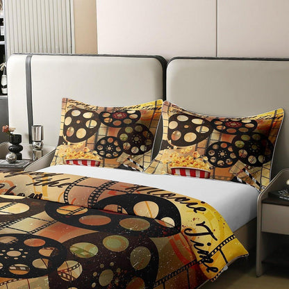 Vintage Kino Bettwäsche Set 200x200cm – Baumwolle & Retro Design