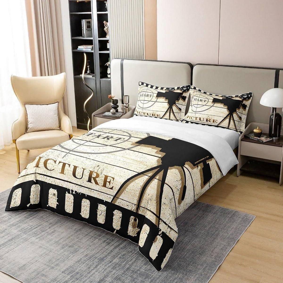 Baumwoll Bettwäsche Set Filmdesign 155x220cm + 80x80cm