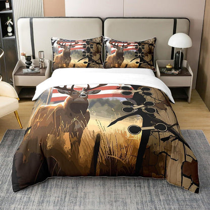 Baumwoll Bettwäsche Set Hirsch Motiv 155x220cm + 80x80cm