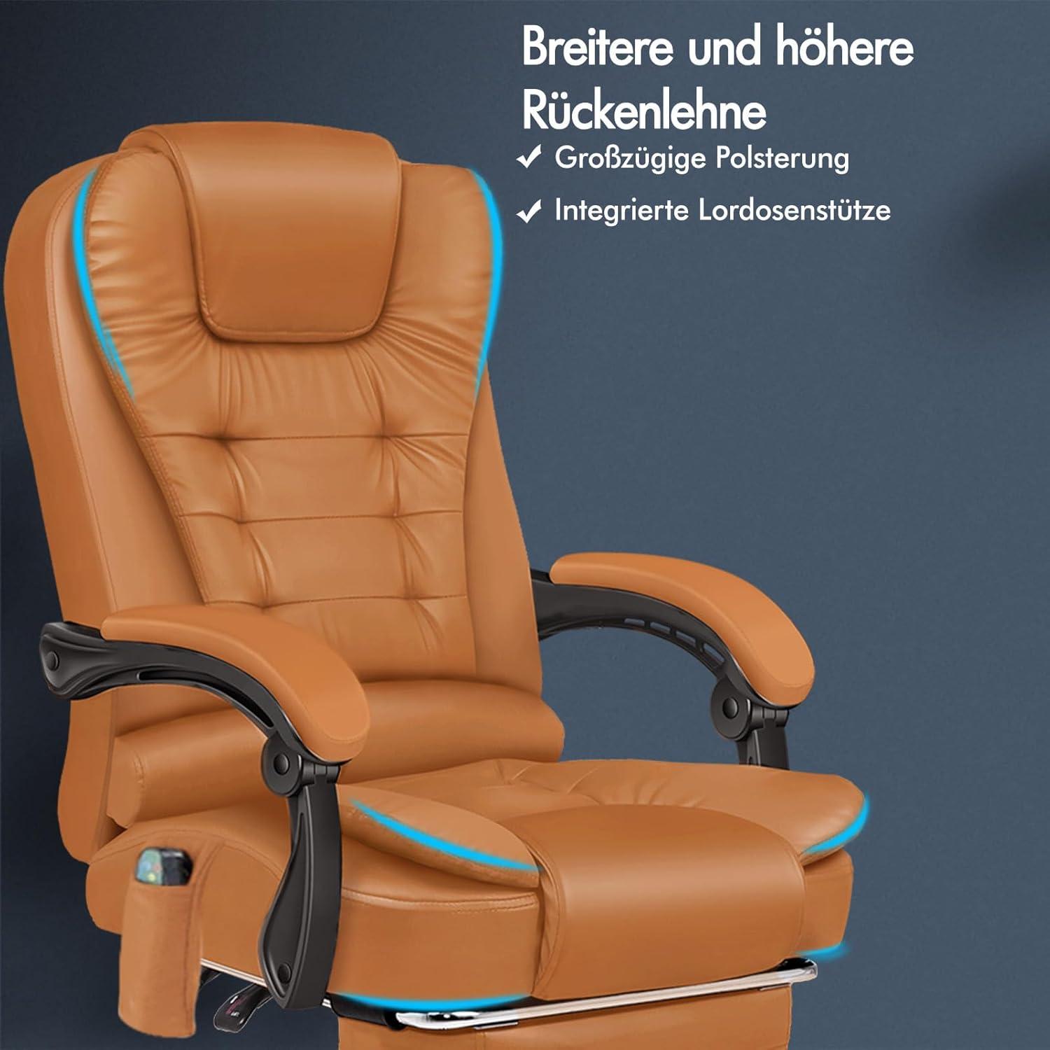 ALFORDSON Bürostuhl Massagefunktion ergonomisch große Sitzpolsterung