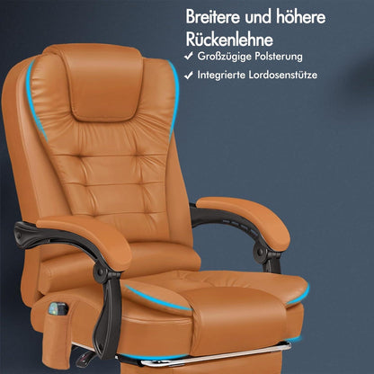 ALFORDSON Bürostuhl Massagefunktion ergonomisch große Sitzpolsterung