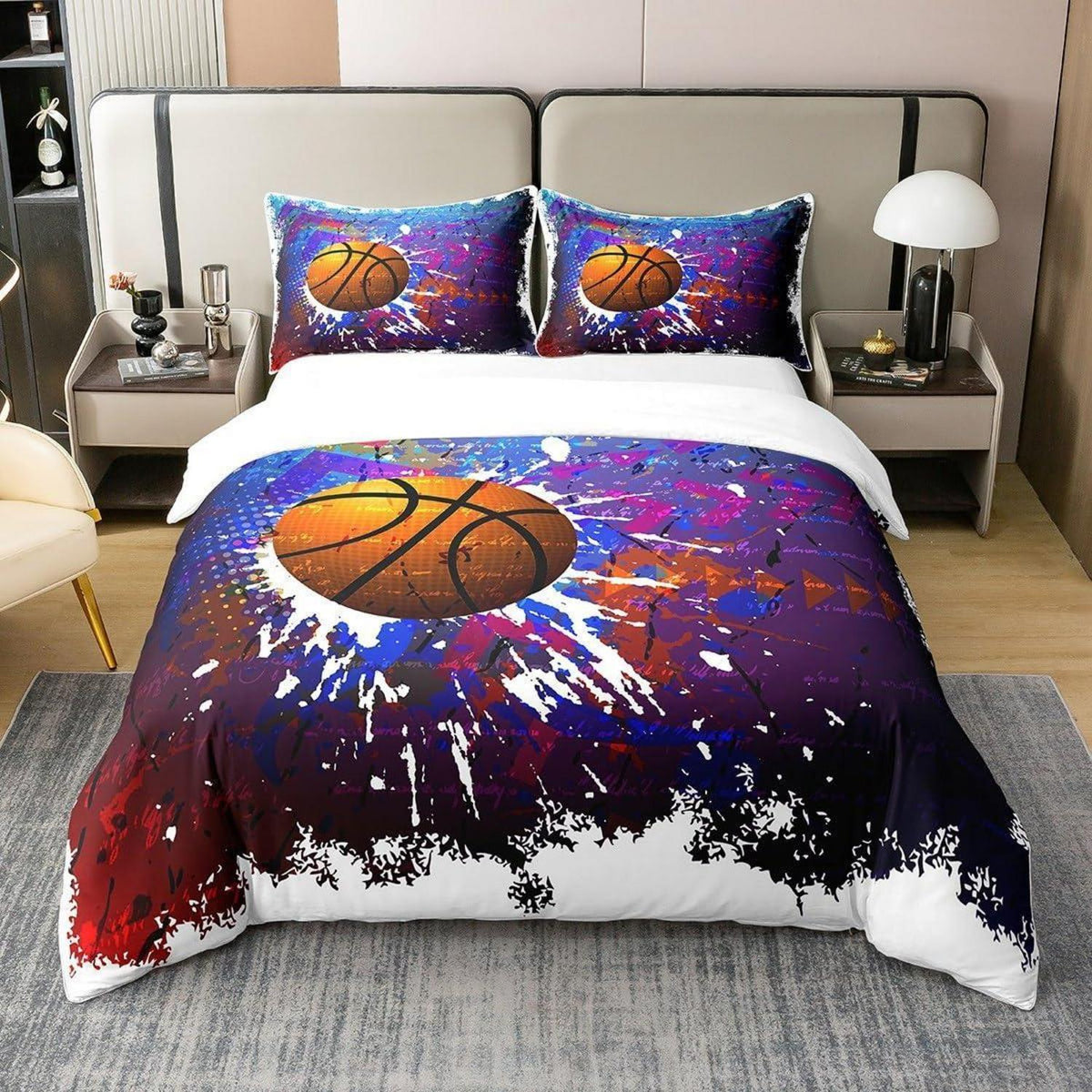 Basketball Bettwäsche Set 220x240cm – Baumwolle, Sports Design