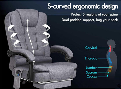 Bürostuhl mit Massagefunktion und ergonomischem Design, große