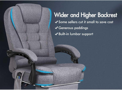 Bürostuhl mit Massagefunktion, ergonomisches Design, große