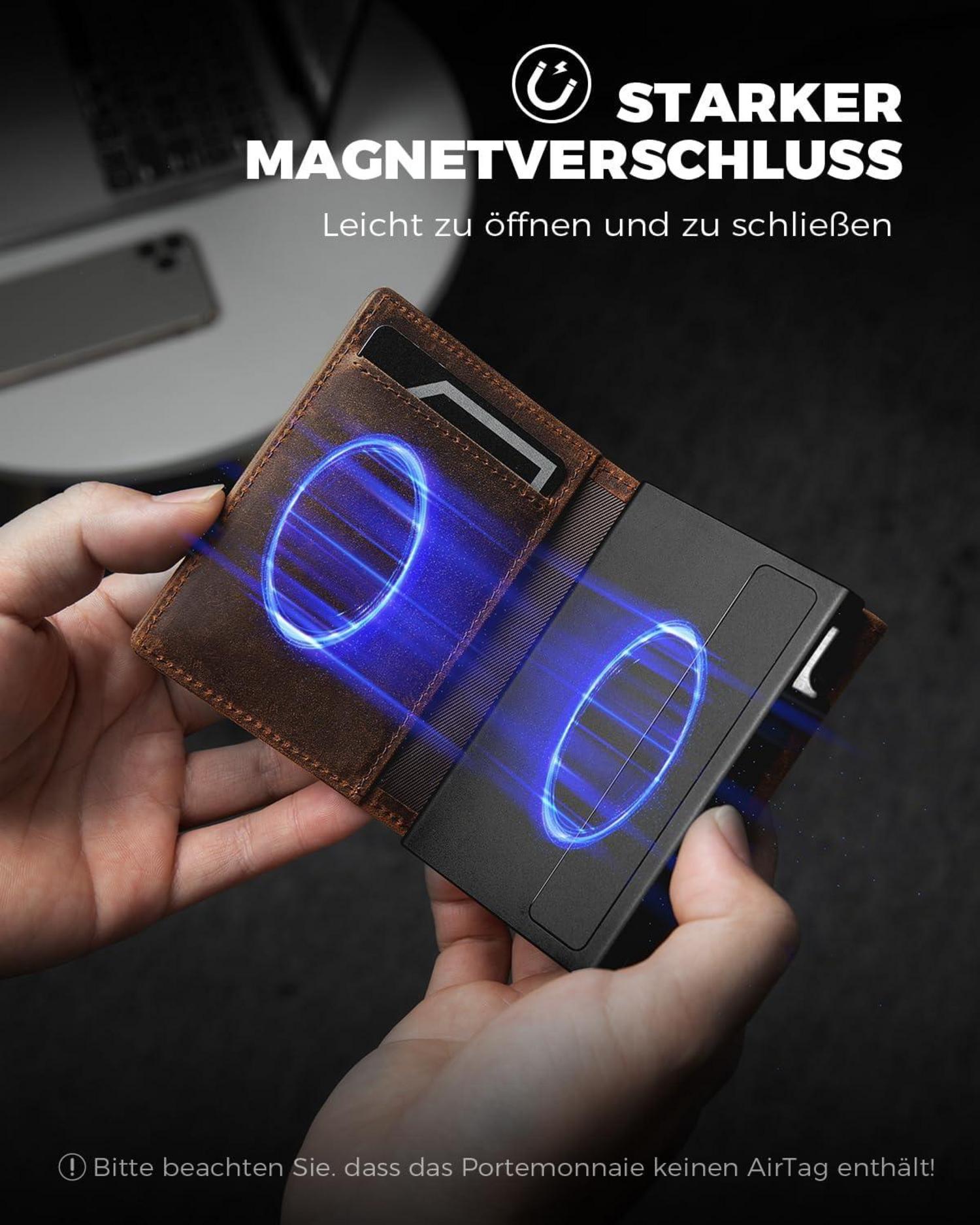 DODENSHA Airtag Wallet Herren XL Münzfach RFID Schutz