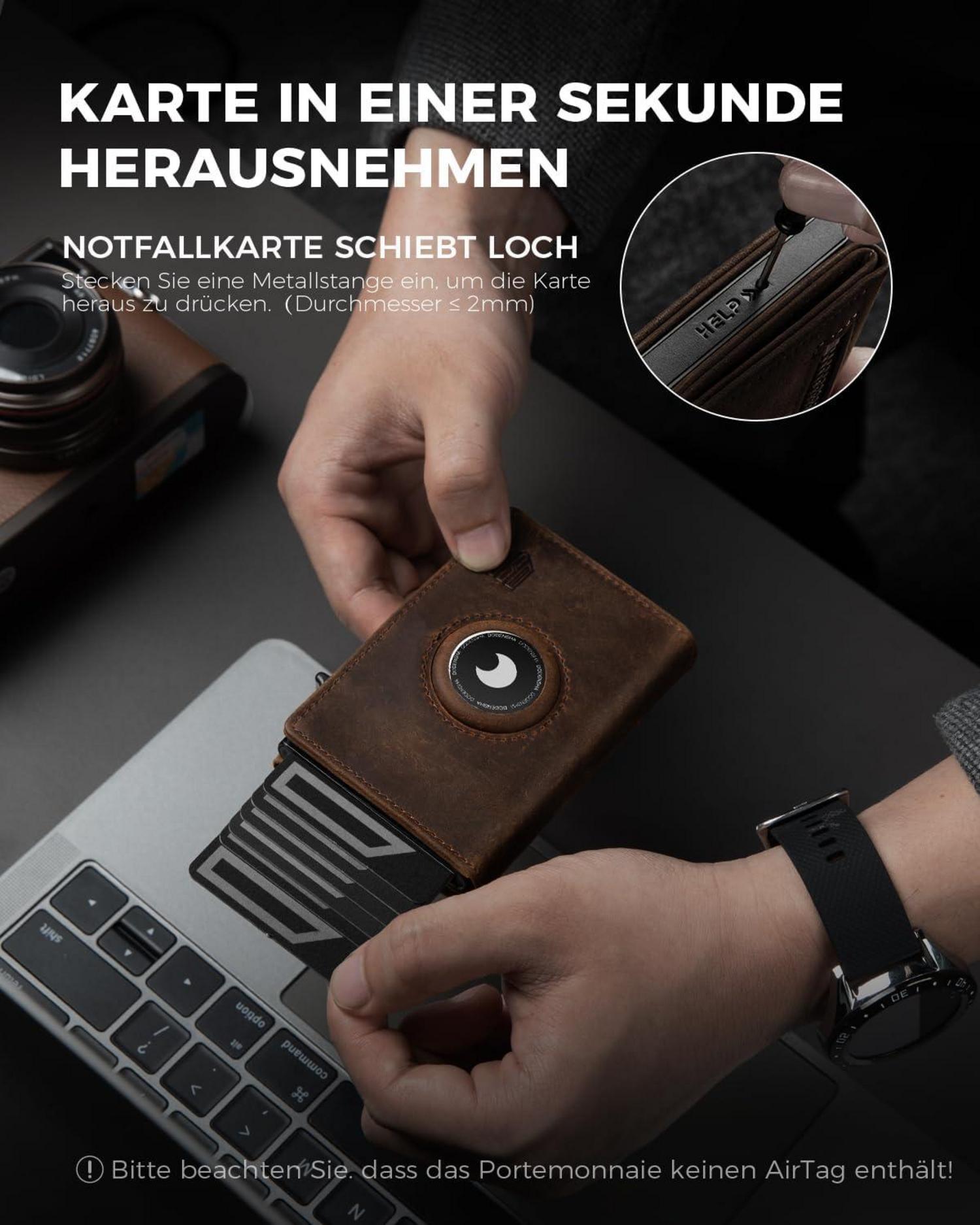Modernes Herren Smart Wallet mit XL Münzfach, RFID-Schutz & Airtag Fach
