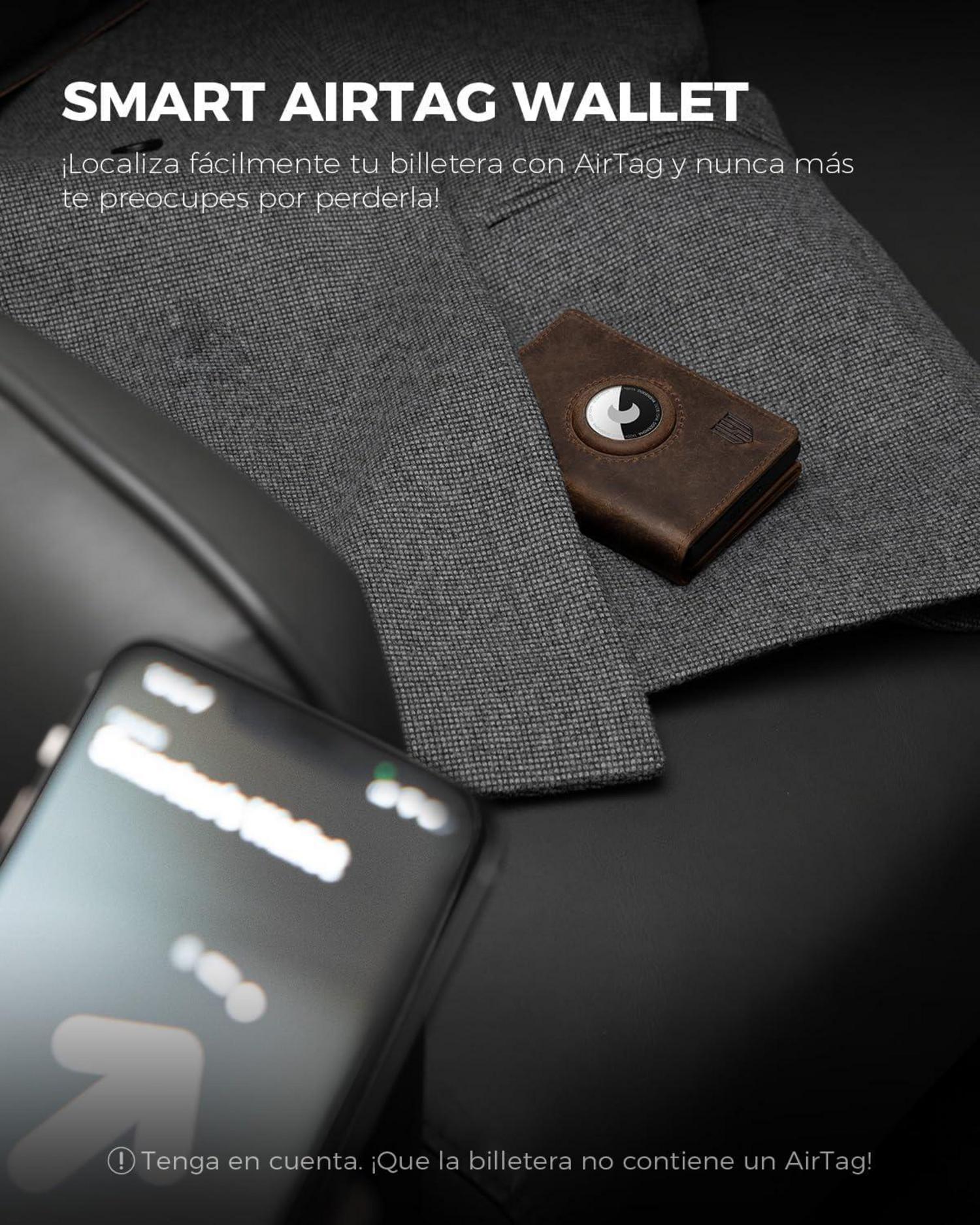 DODENSHA Airtag Wallet Herren XL Münzfach RFID Schutz*Kartenetui Rotbraun