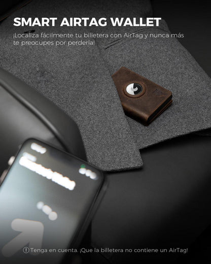 DODENSHA Airtag Wallet Herren XL Münzfach RFID Schutz*Kartenetui Rotbraun