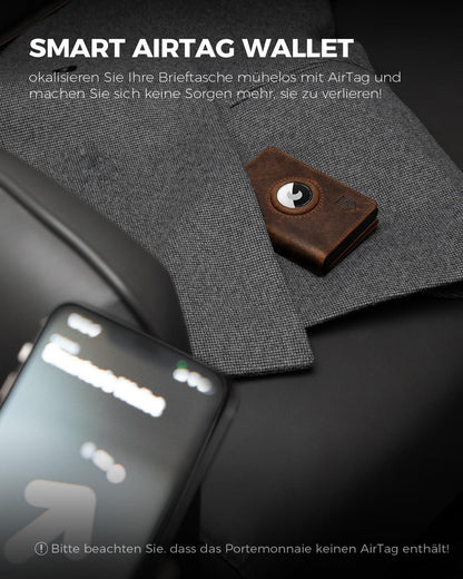 Modernes Herren Smart Wallet mit XL Münzfach, RFID-Schutz & Airtag Fach