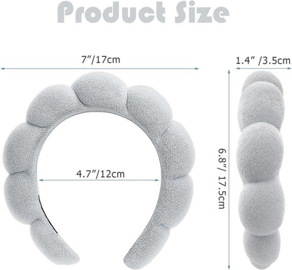 Spa-Stirnband Damen Schwamm Make-up Hautpflege Wolken Frottee - Blau