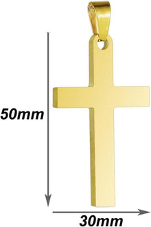 Herren Kreuz Halskette Edelstahl Anhänger in Silber Schwarz