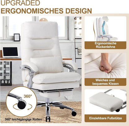 Ergonomischer Bürostuhl 150° neigbar höhenverstellbar bis 158 kg atmungsaktiver