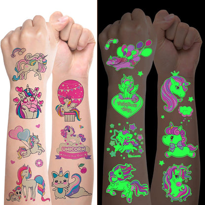 Einhorn Tattoos Mädchen 20 Blätt Leucht Tattoos Kinder