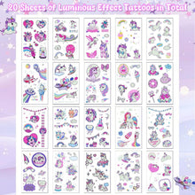 Kinder Einhorn Leuchttattoos Mädchen 20 Blätt - Schultüte