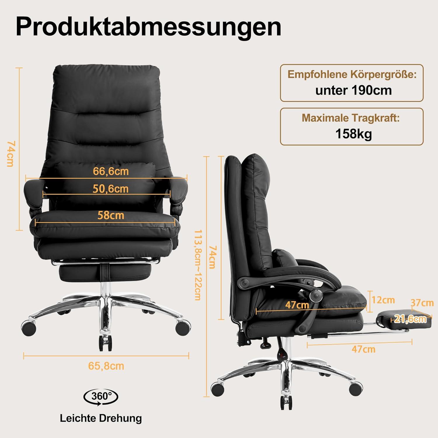 Ergonomischer Bürostuhl mesh atmungsaktiv höhenverstellbar bis