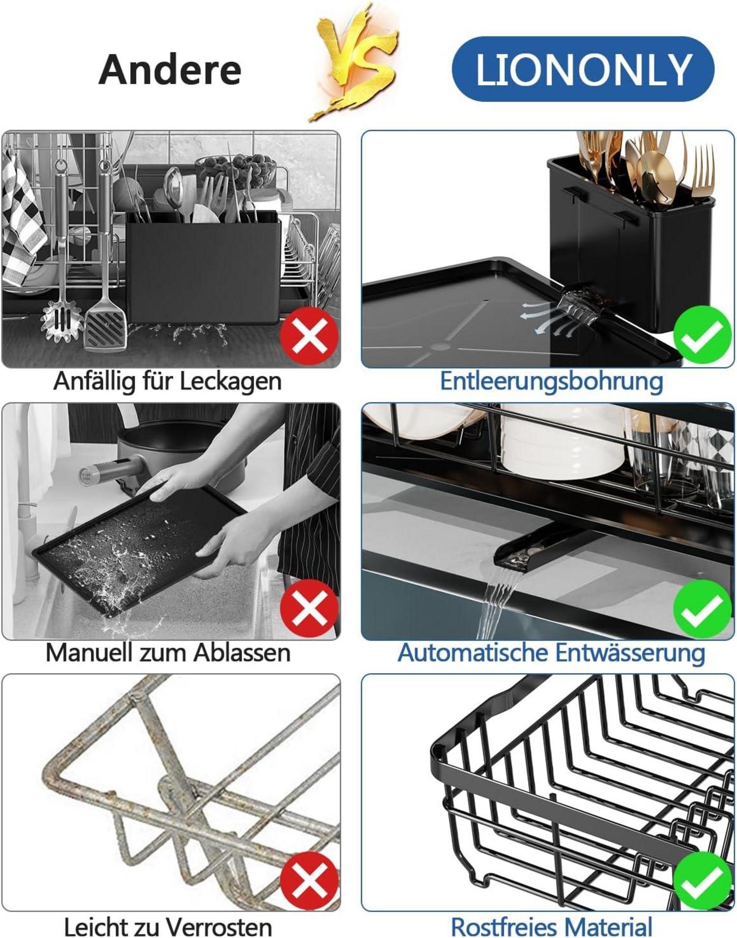 Abtropfgestell Geschirr Edelstahl Groß Platzsparend mit Abtropfschale