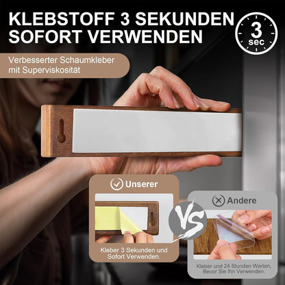 Magnetleiste Messer 40 cm Akazienholz Selbstklebend Starkem