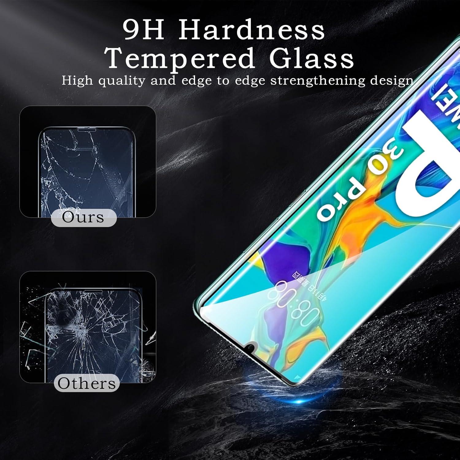 Schutzfolie Huawei P30 Pro 3D Displayschutz 9H Panzer Glas 2 St Kameraschutz