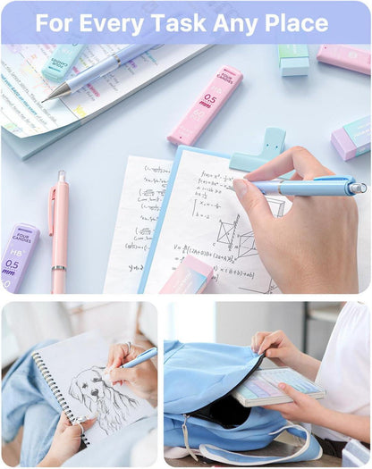 Druckbleistift Set 0.5 mm - 6PCS Bonbonfarben HB&2B Minen Pastell