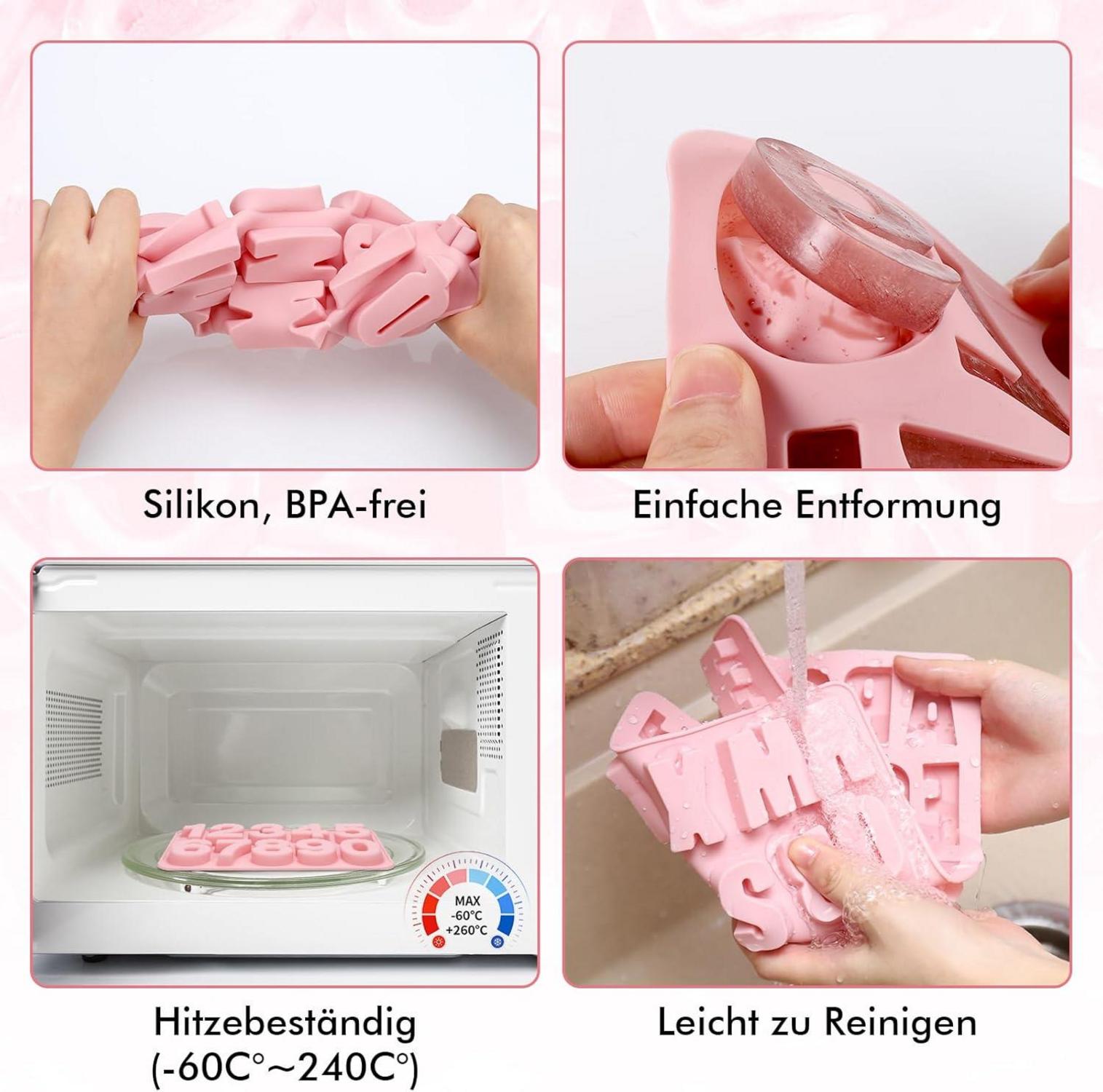 Silikonform Buchstaben Zahlen Set Gießformen Schokolade Seife