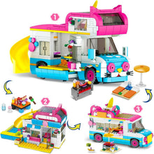 Wohnmobil Bausteine Spielzeug mit Rutsche - Geschenke Kinder 6-12