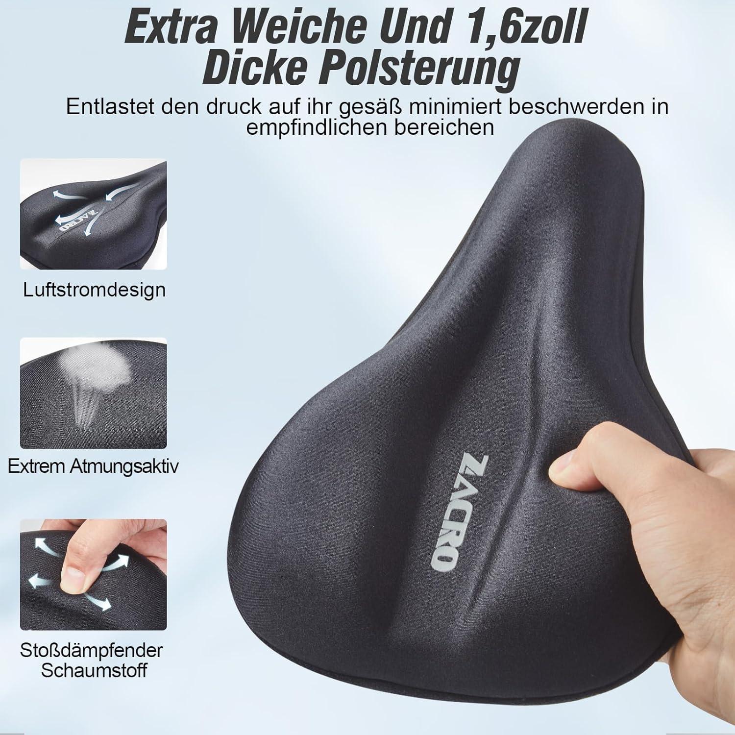 Zacro Gel Fahrradsattelüberzug 28x18cm Schwarz