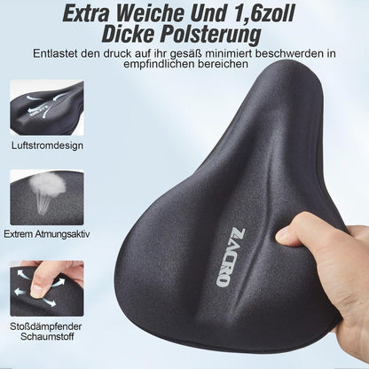 Zacro Gel Fahrradsattelüberzug 28x18cm Schwarz