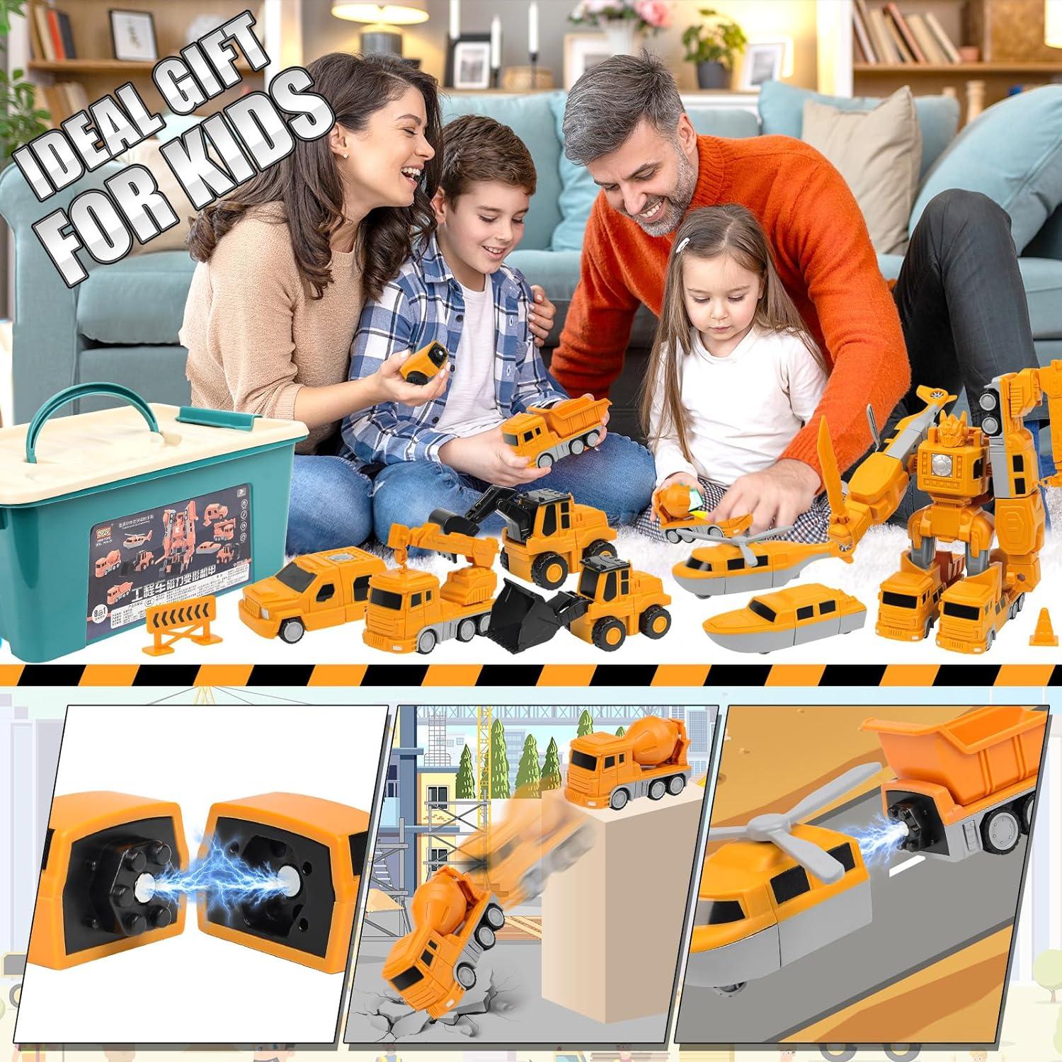 Magnetische Transformer Spielzeug Roboter Autos LKW Bausteine STEM 35tlg