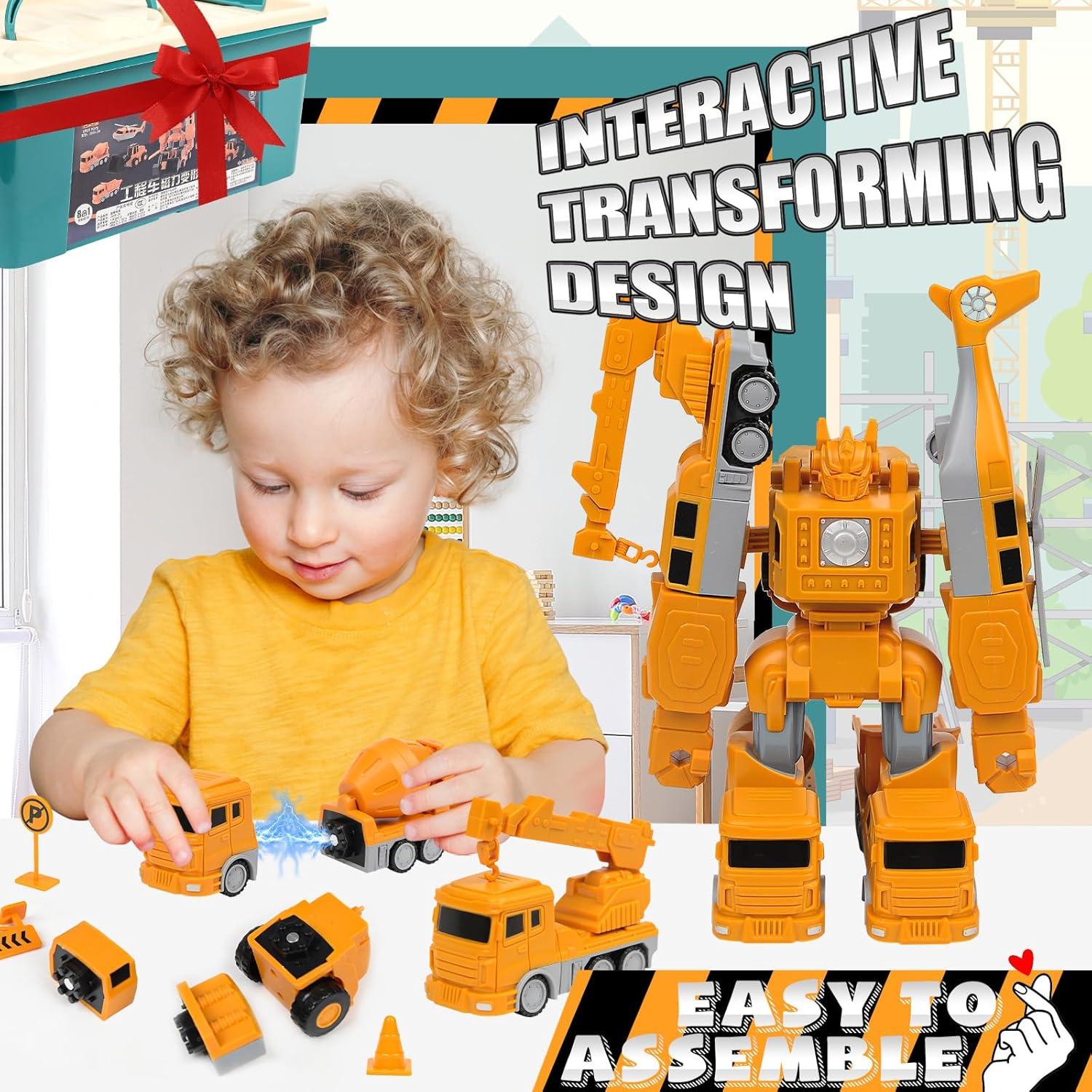 Magnetische Transformer Spielzeug Roboter Autos LKW Bausteine STEM 35tlg
